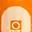Instagram-Icon orange auf weiß