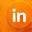LinkedIn-Icon orange auf weiß